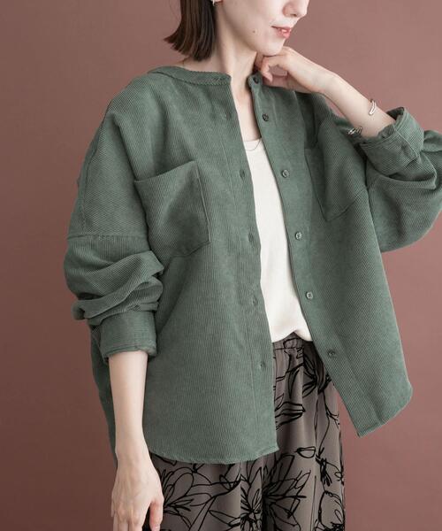 ITEMS URBANRESEARCH(アイテムズ アーバンリサーチ)の「コーデュロイポケットシャツ(シャツ/ブラウス・レディース・グリーン/ブラウン系その他/グレー/ホワイト系その他・FREE)」の4枚目の写真
