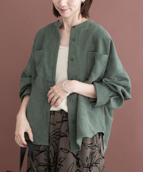 ITEMS URBANRESEARCH(アイテムズ アーバンリサーチ)の「コーデュロイポケットシャツ(シャツ/ブラウス・レディース・グリーン/ブラウン系その他/グレー/ホワイト系その他・FREE)」の8枚目の写真