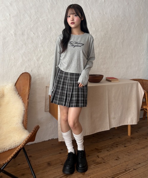 WEGO(ウィゴー)の「WEGO/【26年秋冬新作】ドロストラメリブトップス(Tシャツ/カットソー・レディース・ブラック/グレー・FREE)」の4枚目の写真