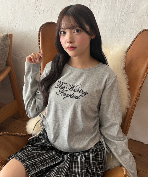 WEGO(ウィゴー)の「WEGO/【26年秋冬新作】ドロストラメリブトップス(Tシャツ/カットソー・レディース・ブラック/グレー・FREE)」の14枚目の写真