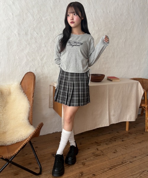 WEGO(ウィゴー)の「WEGO/【26年秋冬新作】ドロストラメリブトップス(Tシャツ/カットソー・レディース・ブラック/グレー・FREE)」の15枚目の写真