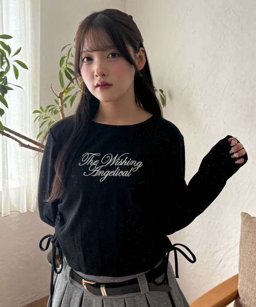 WEGO(ウィゴー)の「WEGO/【26年秋冬新作】ドロストラメリブトップス(Tシャツ/カットソー・レディース・ブラック/グレー・FREE)」の16枚目の写真