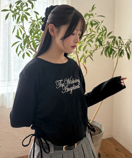 WEGO(ウィゴー)の「WEGO/【26年秋冬新作】ドロストラメリブトップス(Tシャツ/カットソー・レディース・ブラック/グレー・FREE)」の18枚目の写真