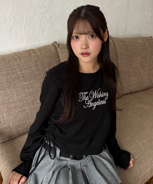 WEGO(ウィゴー)の「WEGO/【26年秋冬新作】ドロストラメリブトップス(Tシャツ/カットソー・レディース・ブラック/グレー・FREE)」の19枚目の写真