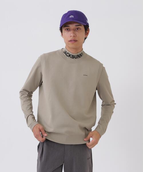 Jack Bunny!!(ジャックバニー)の「3WAYニットベスト付き長袖モックネックシャツ (MENS)(アンサンブル・メンズ・ベージュ/ネイビー・X-LARGE)」の4枚目の写真