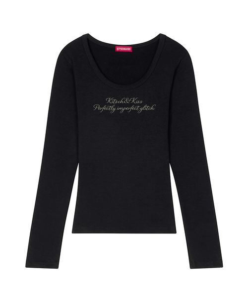 KITSCH&KISS(キッチアンドキス)の「PERFECTLY Uネックロングスリーブ (SULKNK-101)(Tシャツ/カットソー・レディース・ブラック/グレー/アイボリー・FREE)」の1枚目の写真