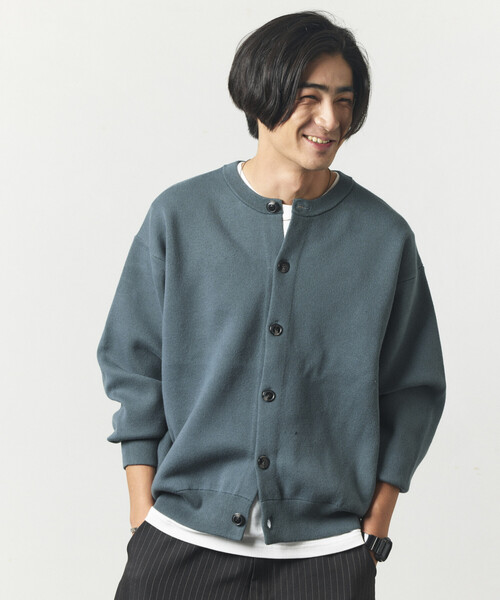 FREAK'S STORE(フリークスストア)の「ウォッシャブル スウェットライク クルーネックニット カーディガン/静電気ケア(カーディガン/ボレロ・メンズ・チャコールグレー/ブラック/ブラウン/ブルーグリーン/オフホワイト・LARGE/MEDIUM)」の5枚目の写真