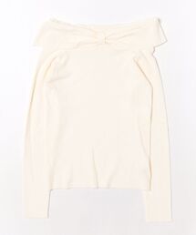 【WEB限定】リボンオフショルニットトップス