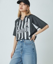 【JFA STORE】デザインスキッパー/ストライプ スキッパーシャツ サッカーゲームシャツ