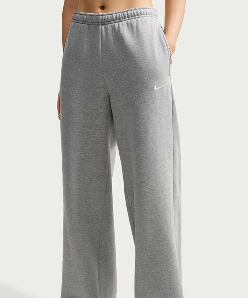 NIKE(ナイキ)の「ナイキ Studio Fleece ミディアムウェイト ウィメンズ ミッドライズ ワイドレッグパンツ / Nike Studio Fleece Medium Weight Women's Mid-Rise Wide-Leg Pants IM8103-063 Dark Grey Heather(スウェットパンツ・レディース・グレー系その他・XS/XL/L/S/M)」の2枚目の写真