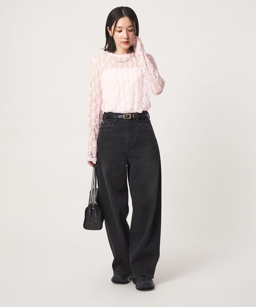 green label relaxing(グリーンレーベルリラクシング)の「【WEB限定】<at ease>レース カットソー(Tシャツ/カットソー・レディース・ライトピンク/ホワイト/ブラック/ライトブルー・FREE)」の7枚目の写真