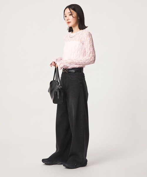 green label relaxing(グリーンレーベルリラクシング)の「【WEB限定】<at ease>レース カットソー(Tシャツ/カットソー・レディース・ライトピンク/ホワイト/ブラック/ライトブルー・FREE)」の8枚目の写真