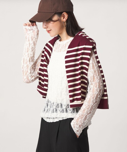 green label relaxing(グリーンレーベルリラクシング)の「【WEB限定】<at ease>レース カットソー(Tシャツ/カットソー・レディース・ライトピンク/ホワイト/ブラック/ライトブルー・FREE)」の11枚目の写真
