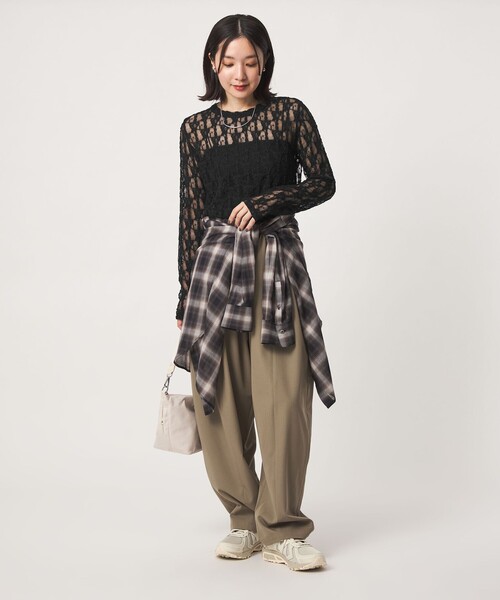 green label relaxing(グリーンレーベルリラクシング)の「【WEB限定】<at ease>レース カットソー(Tシャツ/カットソー・レディース・ライトピンク/ホワイト/ブラック/ライトブルー・FREE)」の20枚目の写真