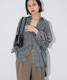 バックギャザーデニムシャツ