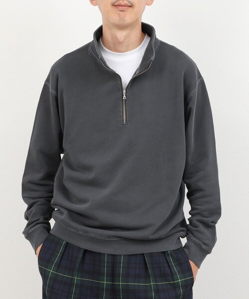 BARNS OUTFITTERS(バーンズアウトフィッターズ)の「BARNS OUTFITTERS別注 スウェットハーフジップ 26AW(スウェット・メンズ・ブラウン/ライトグレー/チャコールグレー/オレンジ・S/M/L)」の2枚目の写真