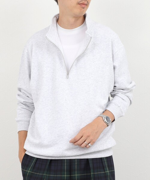 BARNS OUTFITTERS(バーンズアウトフィッターズ)の「BARNS OUTFITTERS別注 スウェットハーフジップ 26AW(スウェット・メンズ・ブラウン/ライトグレー/チャコールグレー/オレンジ・S/M/L)」の3枚目の写真