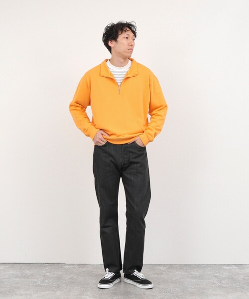 BARNS OUTFITTERS(バーンズアウトフィッターズ)の「BARNS OUTFITTERS別注 スウェットハーフジップ 26AW(スウェット・メンズ・ブラウン/ライトグレー/チャコールグレー/オレンジ・S/M/L)」の17枚目の写真