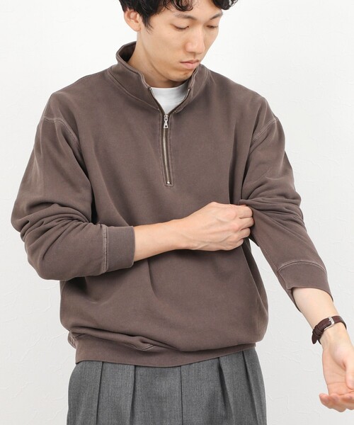 BARNS OUTFITTERS(バーンズアウトフィッターズ)の「BARNS OUTFITTERS別注 スウェットハーフジップ 26AW(スウェット・メンズ・ブラウン/ライトグレー/チャコールグレー/オレンジ・S/M/L)」の20枚目の写真
