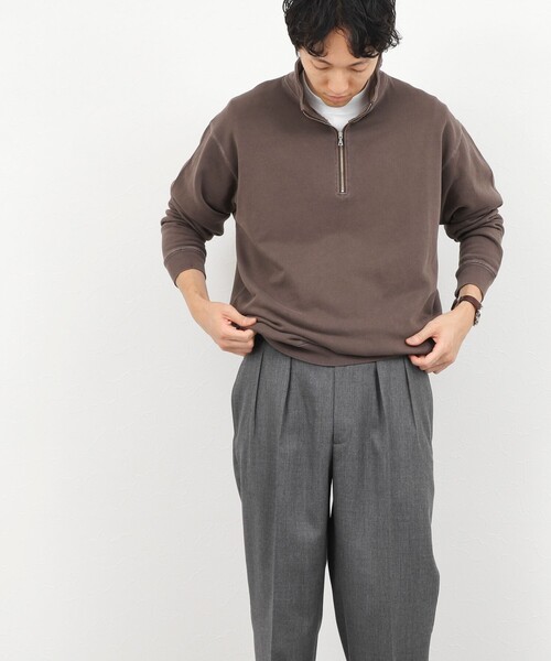 BARNS OUTFITTERS(バーンズアウトフィッターズ)の「BARNS OUTFITTERS別注 スウェットハーフジップ 26AW(スウェット・メンズ・ブラウン/ライトグレー/チャコールグレー/オレンジ・S/M/L)」の22枚目の写真