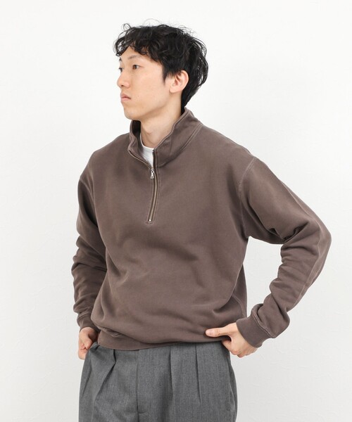 BARNS OUTFITTERS(バーンズアウトフィッターズ)の「BARNS OUTFITTERS別注 スウェットハーフジップ 26AW(スウェット・メンズ・ブラウン/ライトグレー/チャコールグレー/オレンジ・S/M/L)」の13枚目の写真