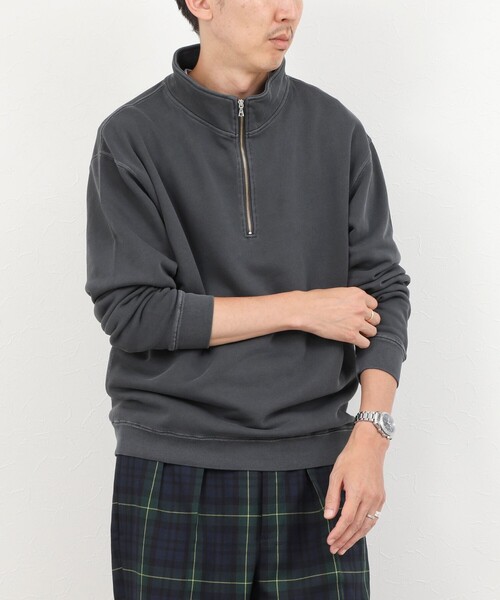 BARNS OUTFITTERS(バーンズアウトフィッターズ)の「BARNS OUTFITTERS別注 スウェットハーフジップ 26AW(スウェット・メンズ・ブラウン/ライトグレー/チャコールグレー/オレンジ・S/M/L)」の7枚目の写真