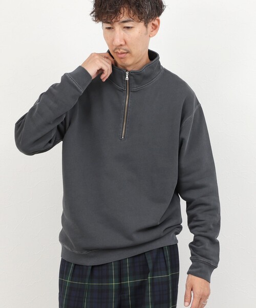 BARNS OUTFITTERS(バーンズアウトフィッターズ)の「BARNS OUTFITTERS別注 スウェットハーフジップ 26AW(スウェット・メンズ・ブラウン/ライトグレー/チャコールグレー/オレンジ・S/M/L)」の8枚目の写真