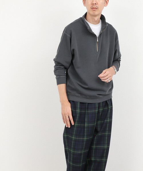 BARNS OUTFITTERS(バーンズアウトフィッターズ)の「BARNS OUTFITTERS別注 スウェットハーフジップ 26AW(スウェット・メンズ・ブラウン/ライトグレー/チャコールグレー/オレンジ・S/M/L)」の9枚目の写真