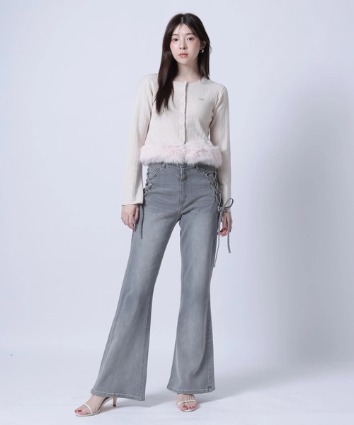 Rirandture(リランドチュール)の「サイドレースアップ美脚デニムパンツ(その他パンツ・レディース・ライトブルー/ネイビー/グレー・0/XS-Long/1/2)」の6枚目の写真