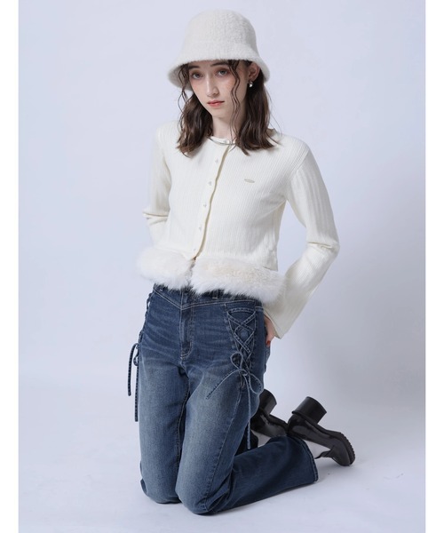 Rirandture(リランドチュール)の「サイドレースアップ美脚デニムパンツ(その他パンツ・レディース・ライトブルー/ネイビー/グレー・0/XS-Long/1/2)」の10枚目の写真