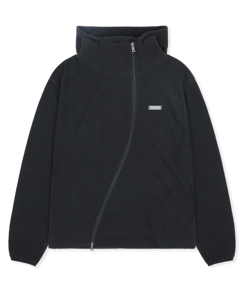 XTONZ(エクストーンズ)の「XJ148 カーブドジッパー ライトボアジャケット フードジップアップ (BLACK)(その他アウター・レディース・その他・LARGE/MEDIUM)」の6枚目の写真
