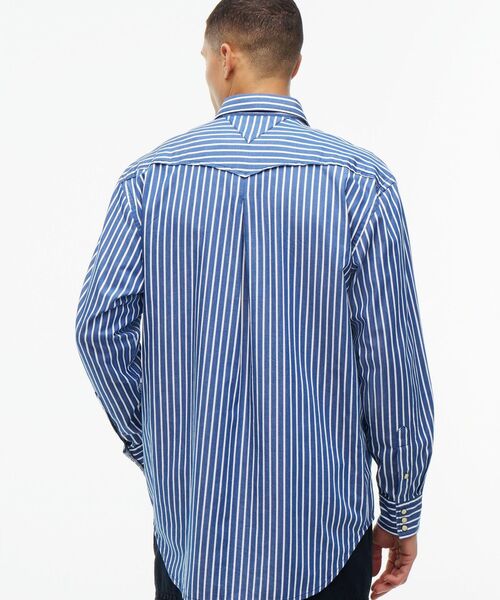 TOMMY HILFIGER(トミーヒルフィガー)の「インディゴストライプクレストウェスタンシャツ(シャツ/ブラウス・メンズ・グレー・SMALL/X-LARGE/LARGE/MEDIUM)」の4枚目の写真