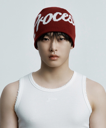 PROCESS（プロセス）の「Applique Beanie - Burgundy（ニットキャップ/ビーニー）」