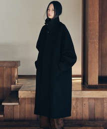 MALEN（マレン）の「ユニセックス ウール ラグランコート ブラック（ダッフルコート）」
