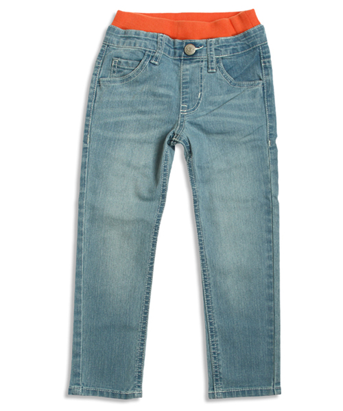 BREEZE（ブリーズ）の「ウエストリブスキニーパンツ（デニムパンツ・キッズ・ブラック/サックスブルー/ネイビー・95/140/80/90/110/130/100/120）」の3枚目の写真