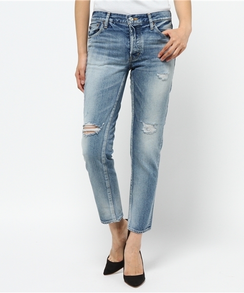 Denime(ドゥニーム)の「【MadeInJapan】クラッシュスリムストレートデニム(デニムパンツ・レディース・インディゴブルー・X-SMALL/SMALL/MEDIUM)」の13枚目の写真