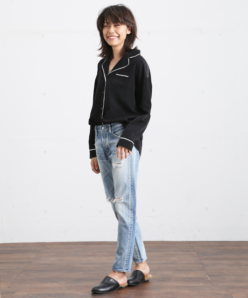 Denime(ドゥニーム)の「【MadeInJapan】クラッシュスリムストレートデニム(デニムパンツ・レディース・インディゴブルー・X-SMALL/SMALL/MEDIUM)」の22枚目の写真