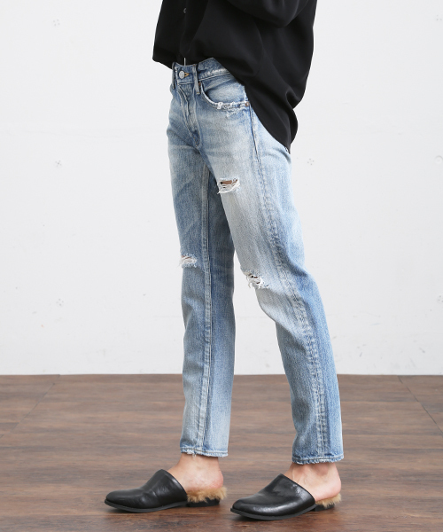 Denime(ドゥニーム)の「【MadeInJapan】クラッシュスリムストレートデニム(デニムパンツ・レディース・インディゴブルー・X-SMALL/SMALL/MEDIUM)」の21枚目の写真
