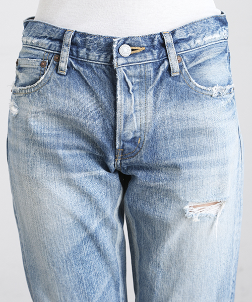 Denime(ドゥニーム)の「【MadeInJapan】クラッシュスリムストレートデニム(デニムパンツ・レディース・インディゴブルー・X-SMALL/SMALL/MEDIUM)」の19枚目の写真