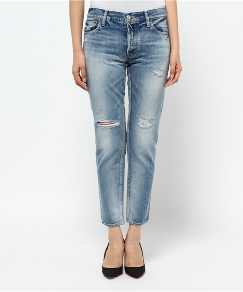 Denime(ドゥニーム)の「【MadeInJapan】クラッシュスリムストレートデニム(デニムパンツ・レディース・インディゴブルー・X-SMALL/SMALL/MEDIUM)」の7枚目の写真