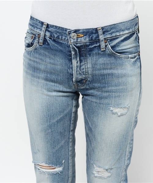 Denime(ドゥニーム)の「【MadeInJapan】クラッシュスリムストレートデニム(デニムパンツ・レディース・インディゴブルー・X-SMALL/SMALL/MEDIUM)」の10枚目の写真