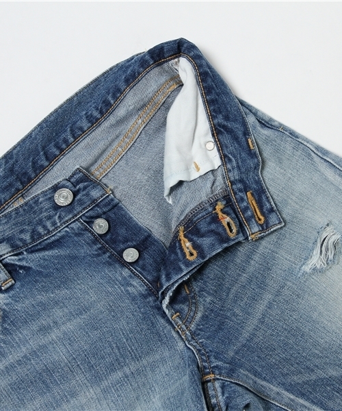 Denime(ドゥニーム)の「【MadeInJapan】クラッシュスリムストレートデニム(デニムパンツ・レディース・インディゴブルー・X-SMALL/SMALL/MEDIUM)」の3枚目の写真