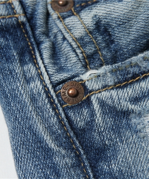 Denime(ドゥニーム)の「【MadeInJapan】クラッシュスリムストレートデニム(デニムパンツ・レディース・インディゴブルー・X-SMALL/SMALL/MEDIUM)」の6枚目の写真
