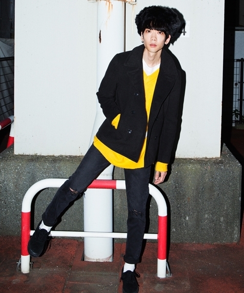 WEGO（ウィゴー）の「WEGO/Pコート（ピーコート・メンズ・キャメル/ブラック/ダークグレー/ネイビー/ワイン・MEDIUM/SMALL/LARGE）」の14枚目の写真