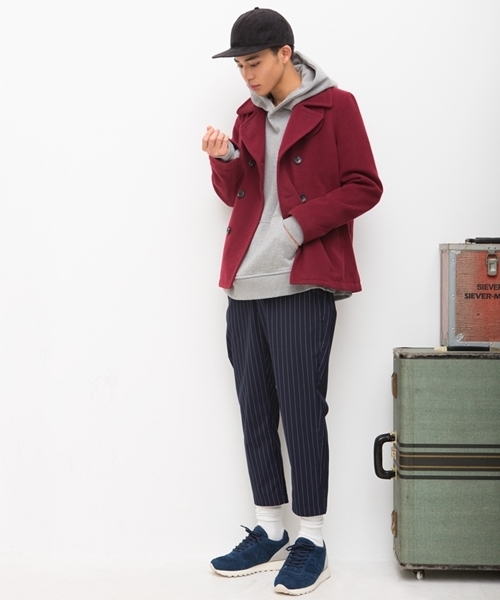 WEGO（ウィゴー）の「WEGO/Pコート（ピーコート・メンズ・キャメル/ブラック/ダークグレー/ネイビー/ワイン・MEDIUM/SMALL/LARGE）」の15枚目の写真