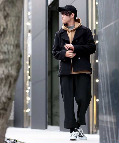 WEGO（ウィゴー）の「WEGO/Pコート（ピーコート・メンズ・キャメル/ブラック/ダークグレー/ネイビー/ワイン・MEDIUM/SMALL/LARGE）」の6枚目の写真