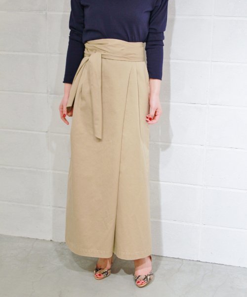 plage(プラージュ)の「コットンギャバベルテッドロングスカート◆(スカート・レディース・カーキ/ベージュ/ホワイト・36/34/38)」の2枚目の写真