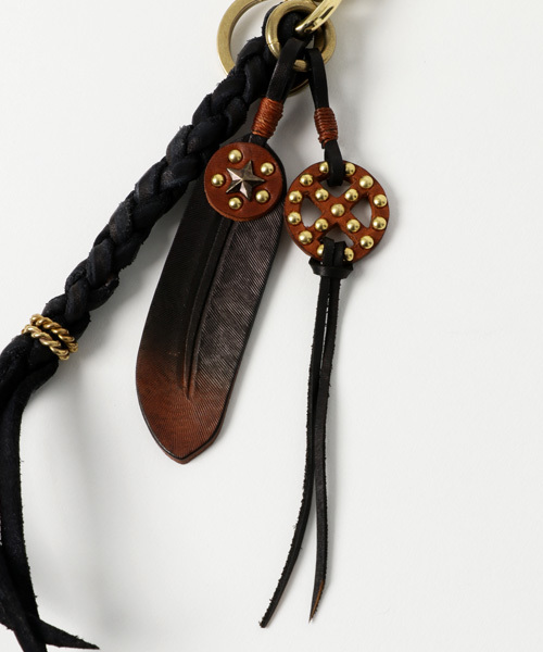 CALEE　KNITTING LEATHER KEY RING CALEEKNITTING LEATHER KEY RING