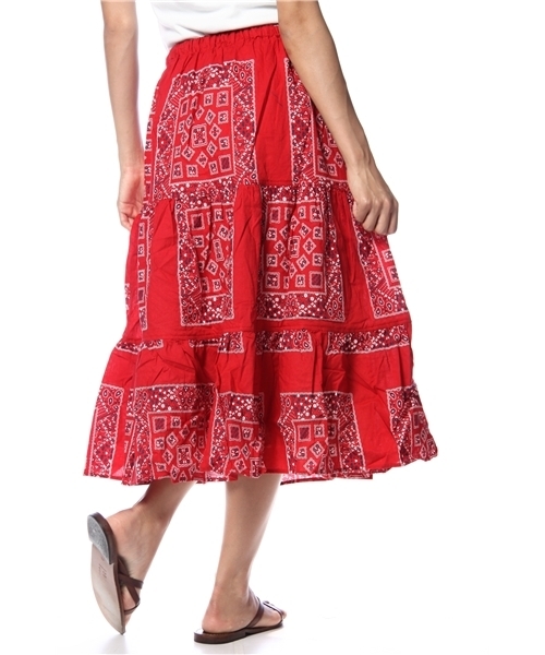 BEAMS BOY（ビームスボーイ）の「BEAMS BOY / バンダナ3段 スカート **（スカート・レディース・レッド/グリーン/ネイビー・ONE SIZE）」の5枚目の写真