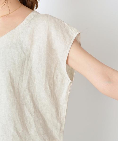 SHIPS（シップス）の「アイリッシュリネンノースリーブブラウス◇（シャツ/ブラウス・レディース・ライトホワイト/ピンク/ベージュ・ONE SIZE）」の8枚目の写真